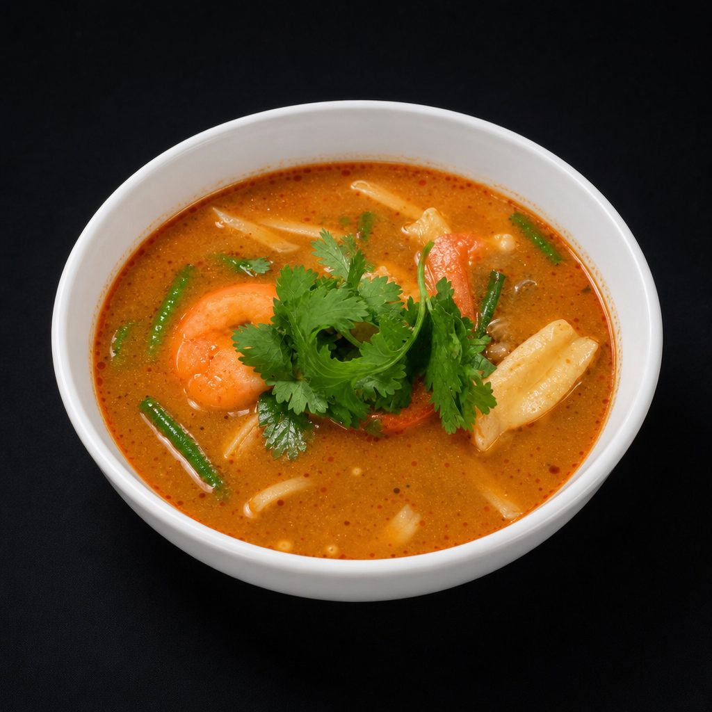 Tom Yum Seafood Soup.